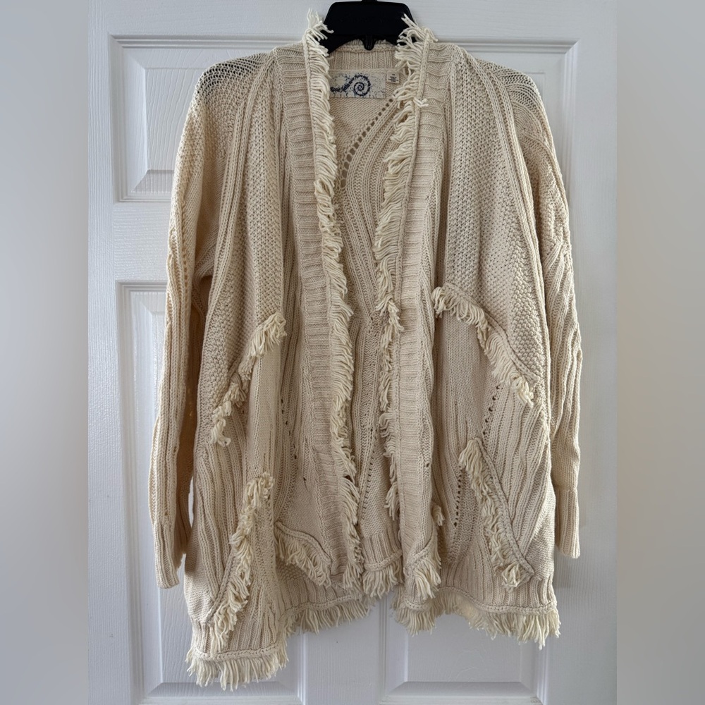 Cream Fringed Women's Sweater
